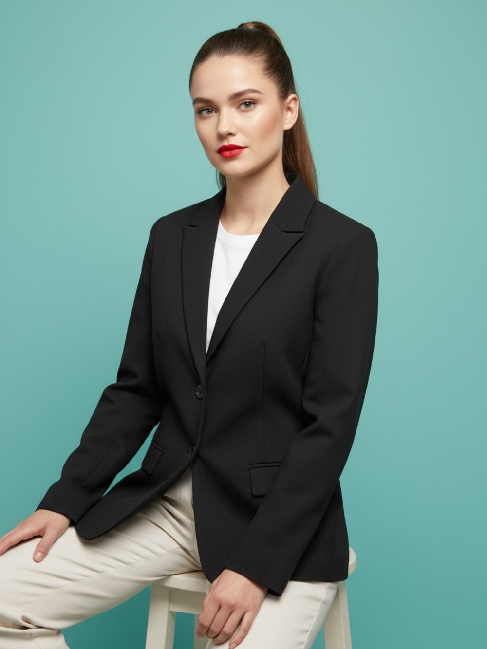 Bianca Nygard Black Fully Lined Pockets Boxy Blazer Jacket Plus Size 16